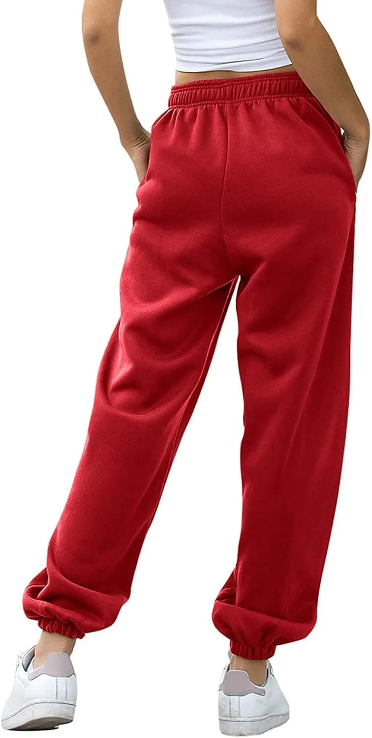 2024 Cinch Bottom Sweatpants Women's Casual High Waisted Pockets Joggers Sport Workout Active Baggy Lounge Trousers