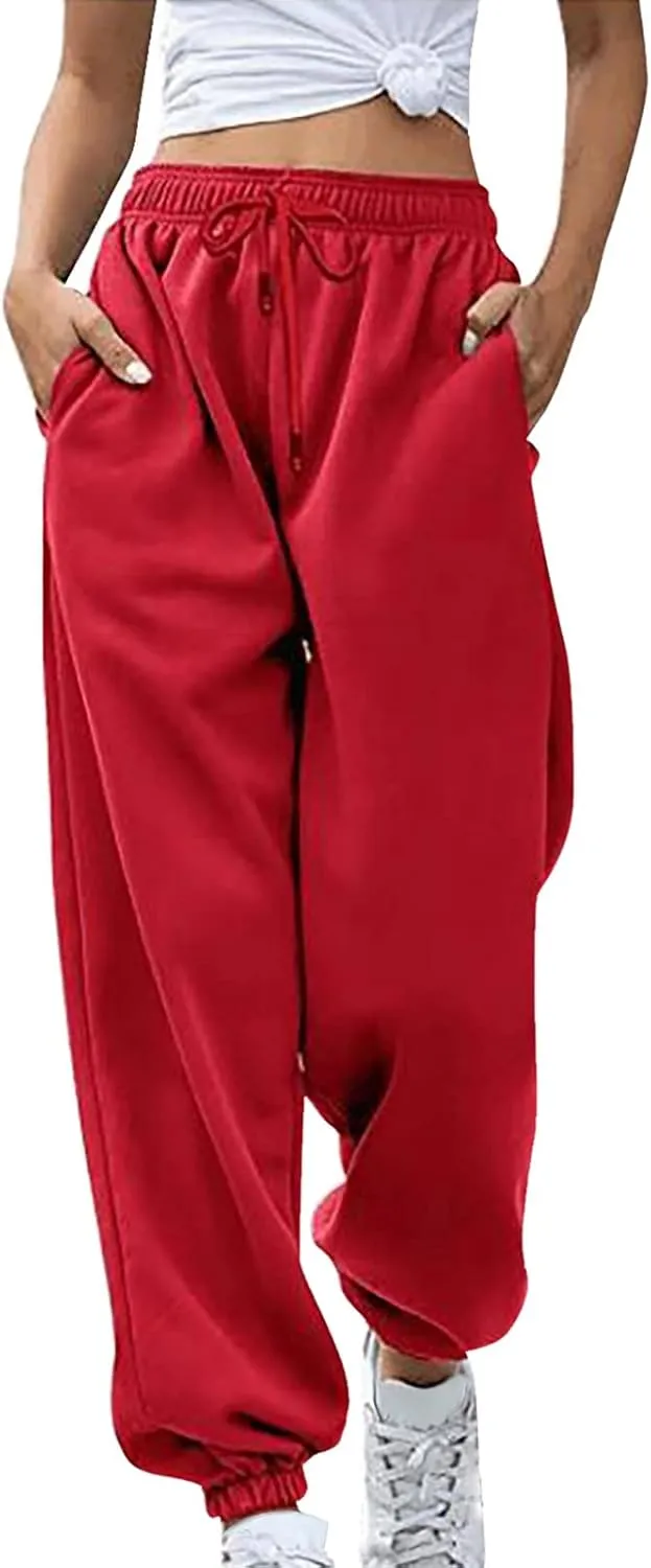 2024 Cinch Bottom Sweatpants Women's Casual High Waisted Pockets Joggers Sport Workout Active Baggy Lounge Trousers