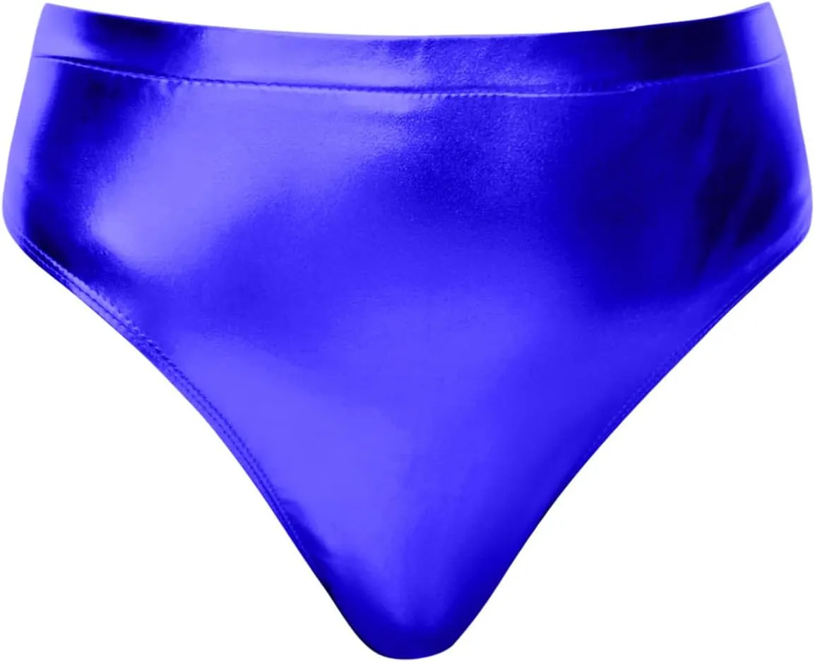 2024 Women's Metallic Faux Leather Shorts Elastic High Waist Shorts Shiny Sexy Rave Short Hot Pants for Party Clubwear