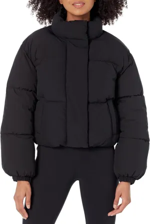 Amazon Essentials Women's Cropped Full-Zip Puffer Jacket (Quilted Matte or Sherpa Fleece)