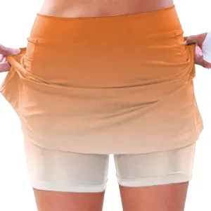 AMDBEL Elastic Yoga Culottes for Women Athletic Skirt Shorts Lightweight High Waist Running Bike Sports Shorts with Pockets