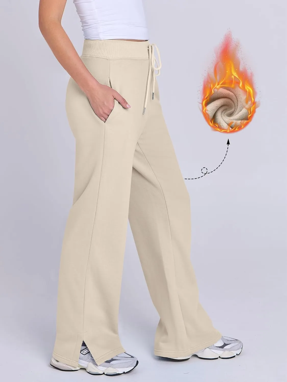 ANRABESS Women's Sweatpants Straight Leg High Waist Casual Drawstring Sweat Pants Workout Athletic Joggers with Pockets