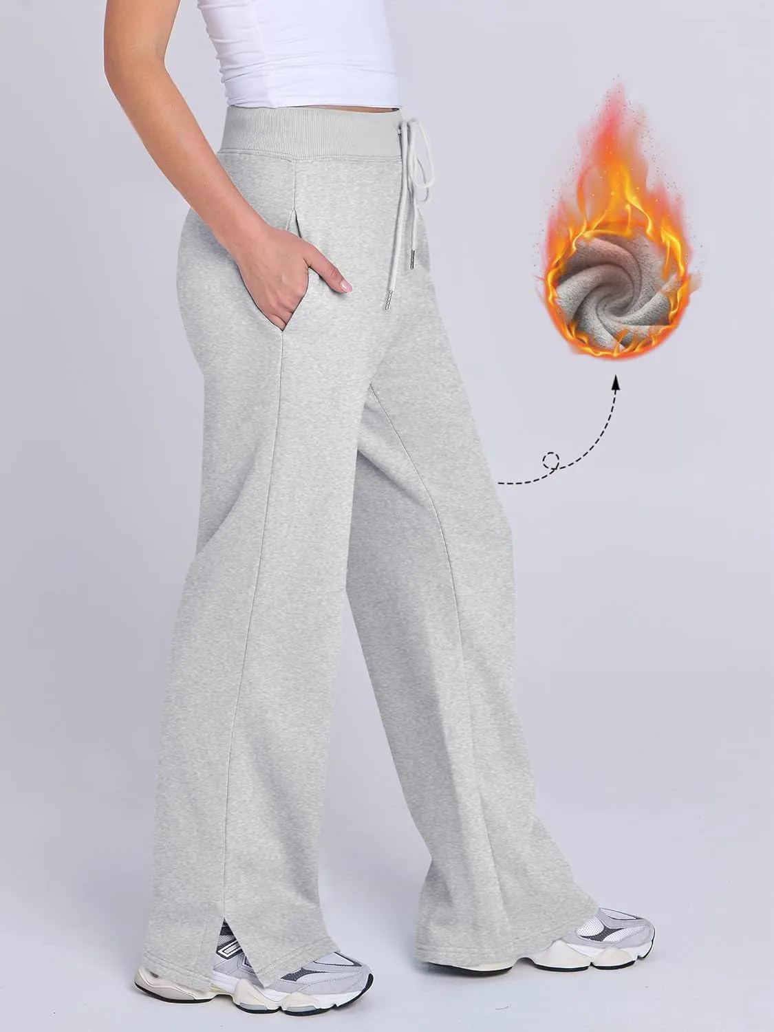 ANRABESS Women's Sweatpants Straight Leg High Waist Casual Drawstring Sweat Pants Workout Athletic Joggers with Pockets