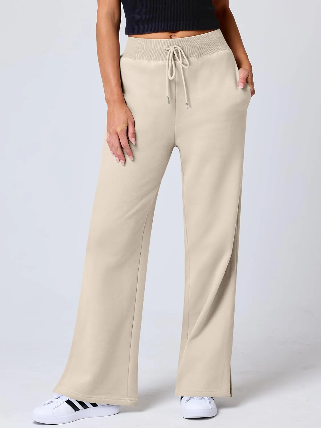 ANRABESS Women's Sweatpants Straight Leg High Waist Casual Drawstring Sweat Pants Workout Athletic Joggers with Pockets