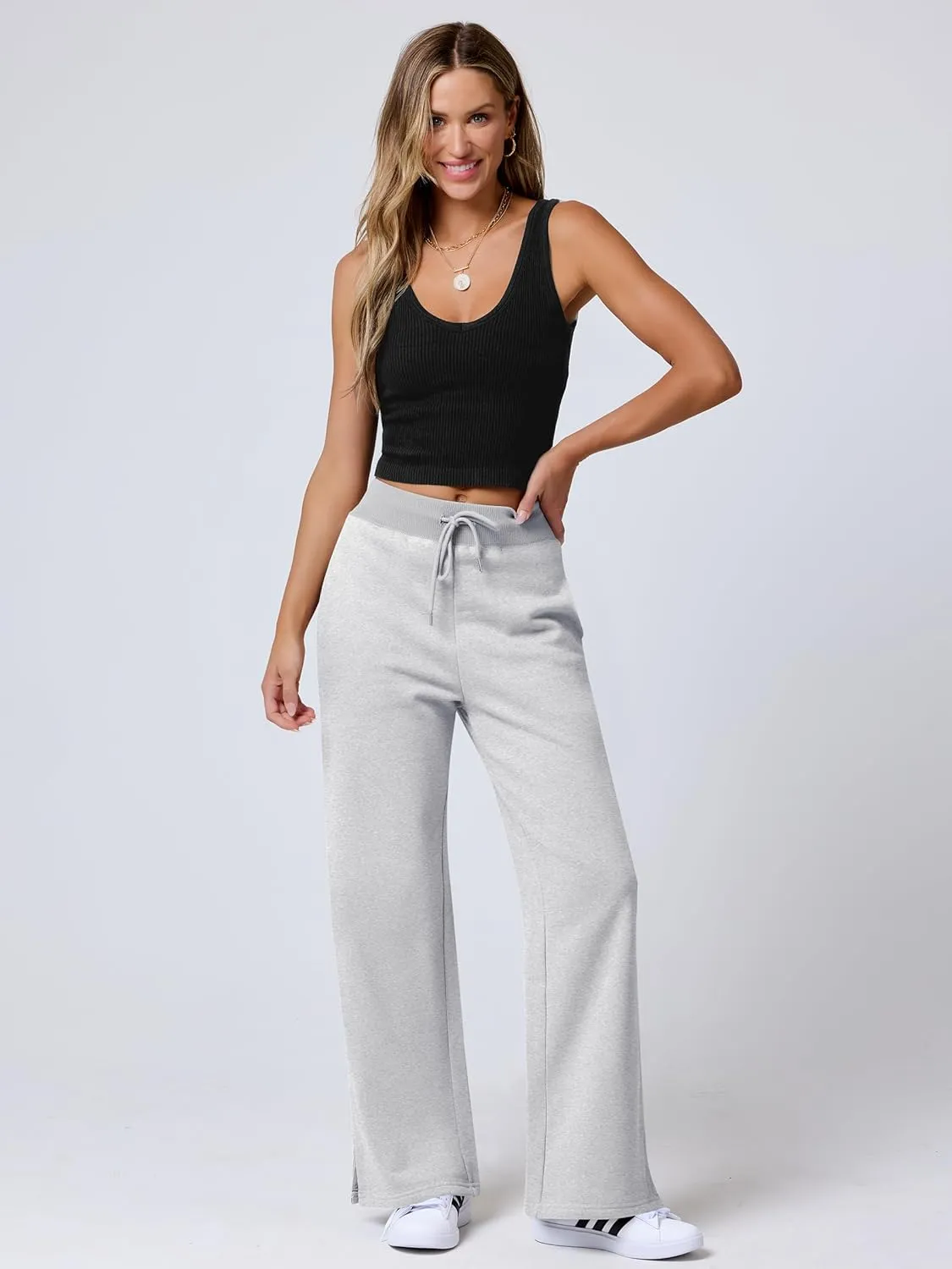 ANRABESS Women's Sweatpants Straight Leg High Waist Casual Drawstring Sweat Pants Workout Athletic Joggers with Pockets