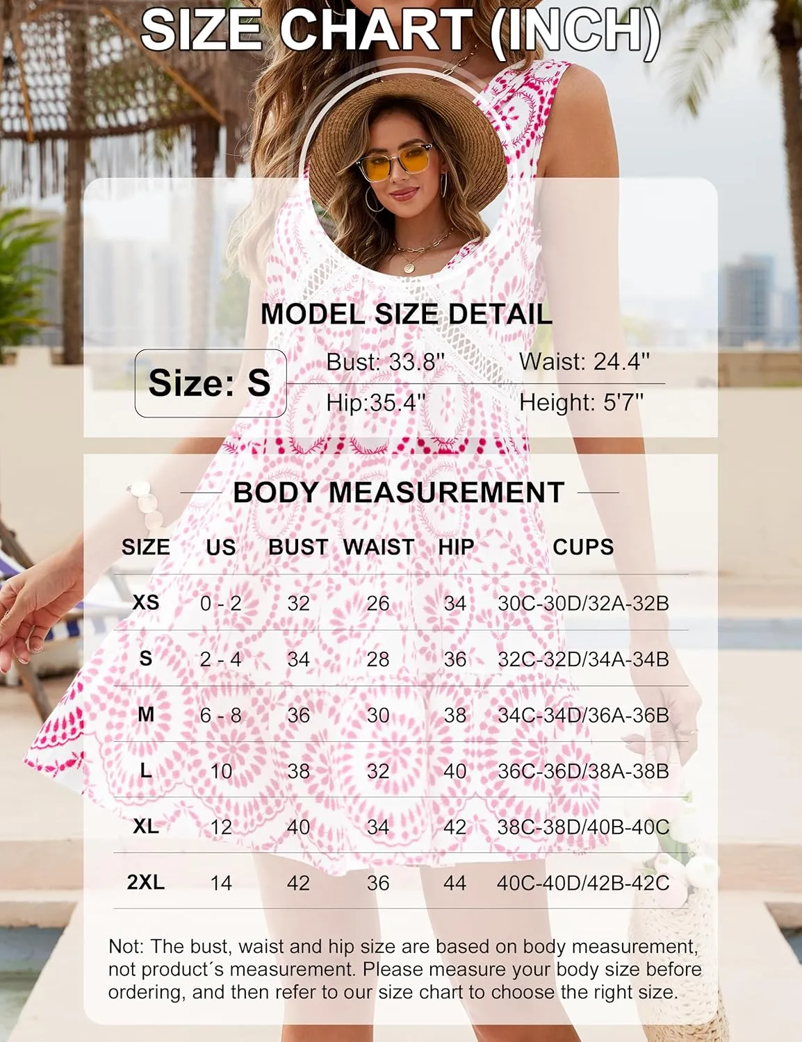 Blooming Jelly Womens Swimsuit Coverup Swimwear Bathing Suit Cover Up Floral Lace Boho Beach Dress with Pockets