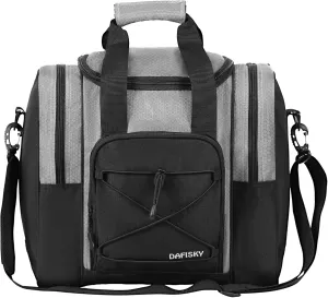 Bowling Ball Bag - Single Ball Tote with Padded Holder, Shoe Compartment and Strap