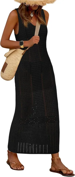 BTFBM Crochet Swimsuit Coverup for Women Summer Spring 2025 Swimwear Bathing Suit Cover Up Beach Dress Vacation Outfits