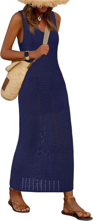 BTFBM Crochet Swimsuit Coverup for Women Summer Spring 2025 Swimwear Bathing Suit Cover Up Beach Dress Vacation Outfits