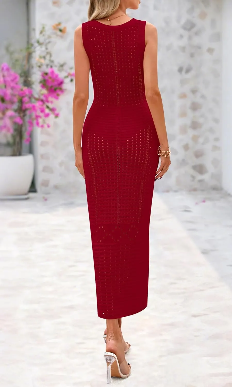 BTFBM Crochet Swimsuit Coverup for Women Summer Spring 2025 Swimwear Bathing Suit Cover Up Beach Dress Vacation Outfits