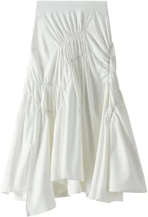 CAMDOM Womens A line Midi Skirt Irregular Pleated Large Hem Skirt