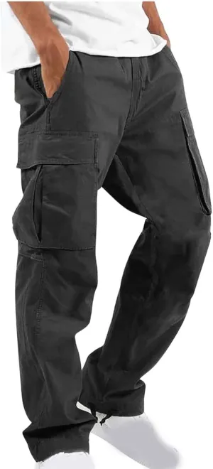 Cargo Pants for Men Baggy Relaxed Fit Causal Work Trousers Outdoor Hiking Cargo Sweatpants Pockets Athletic Joggers