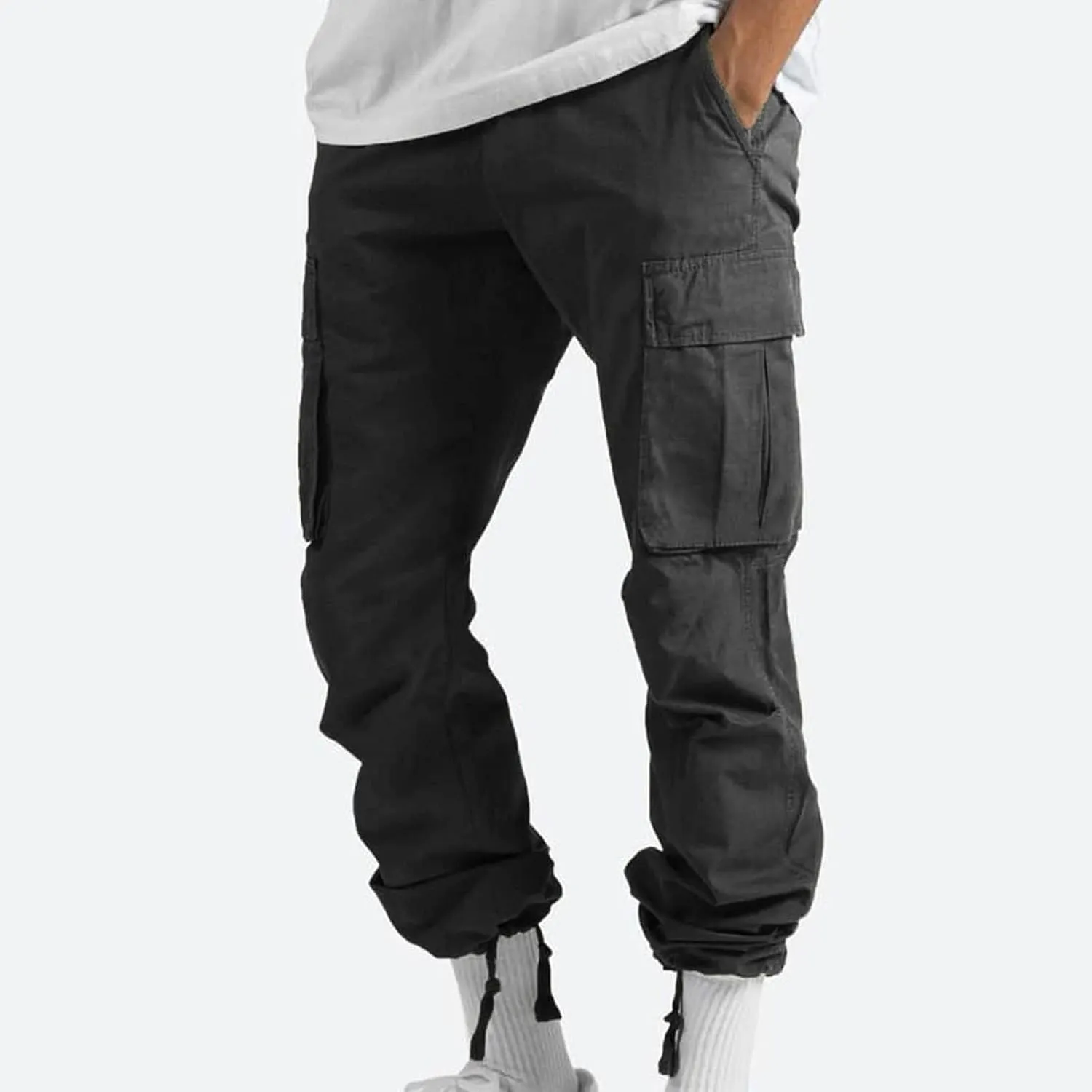 Cargo Pants for Men Baggy Relaxed Fit Causal Work Trousers Outdoor Hiking Cargo Sweatpants Pockets Athletic Joggers