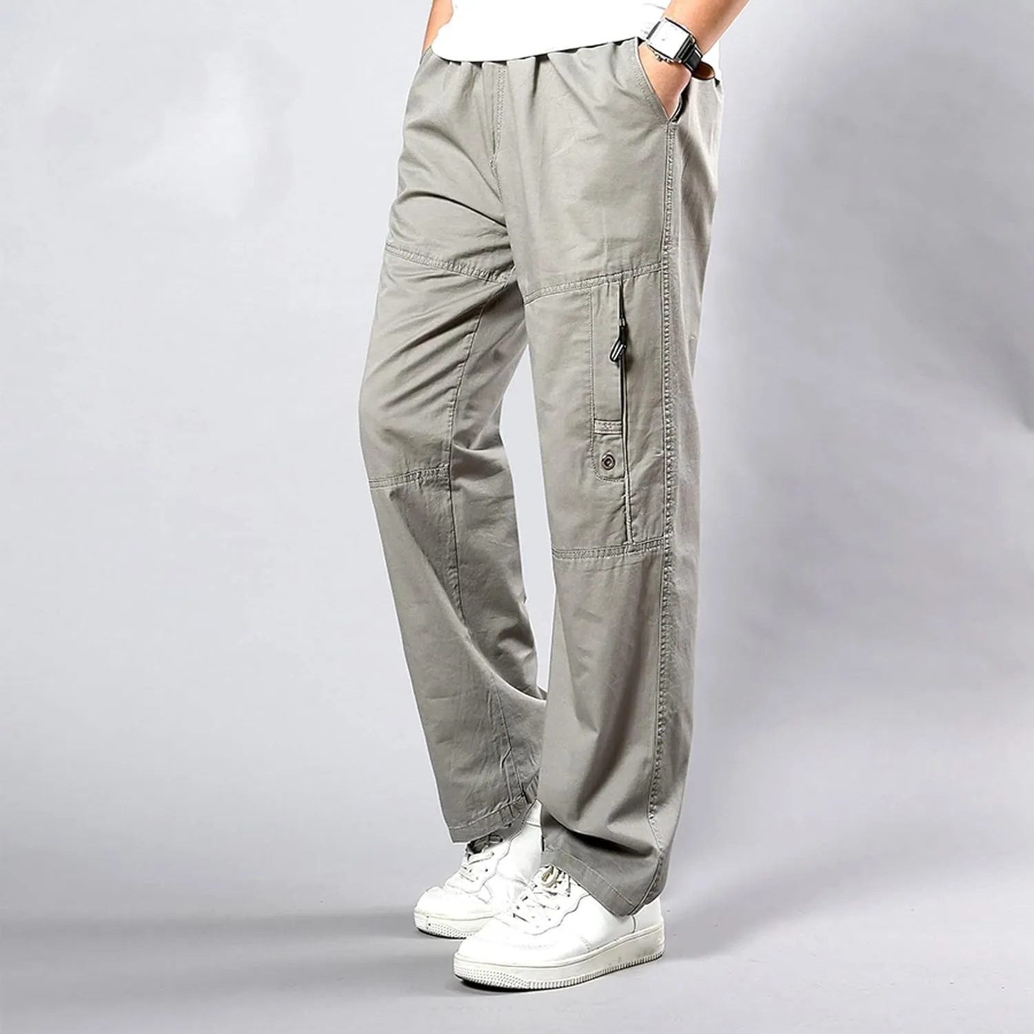 Cargo Pants for Men Relaxed Fit Sweatpants Gym Training Workout Pants Slim Fit with Zipper Pockets Men's Golf Joggers