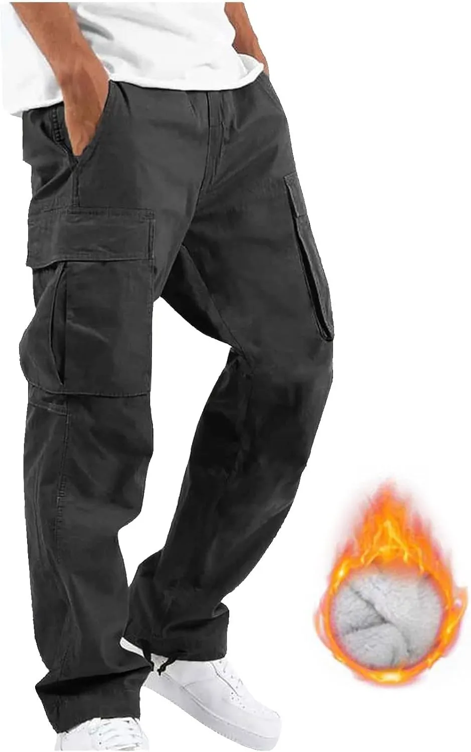Cargo Trousers for Men Multi-Pocket Pants Tooling Men's Pants Golf Pants Men Stretch Men's Heavyweight Cargo Fleece