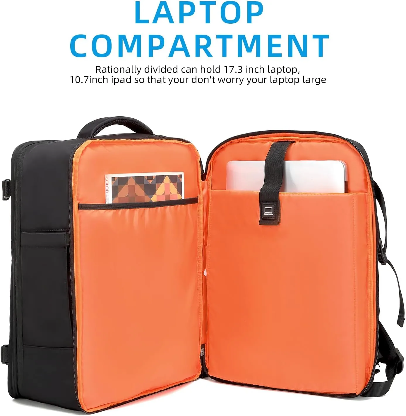 Carry On Backpack for Travel, 35L TSA Approved Flight Approved Backpack, Expandable Waterproof Laptop Backpack Fits 17" Computer, Weekender Bag for Men & Women (Nylon Stripe, 35L)