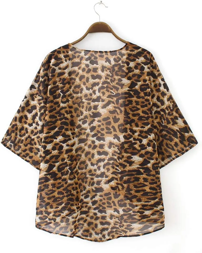 CASURESS Women's Cardigan-Sheer Kimono Loose Summer Floral Print Cover Ups