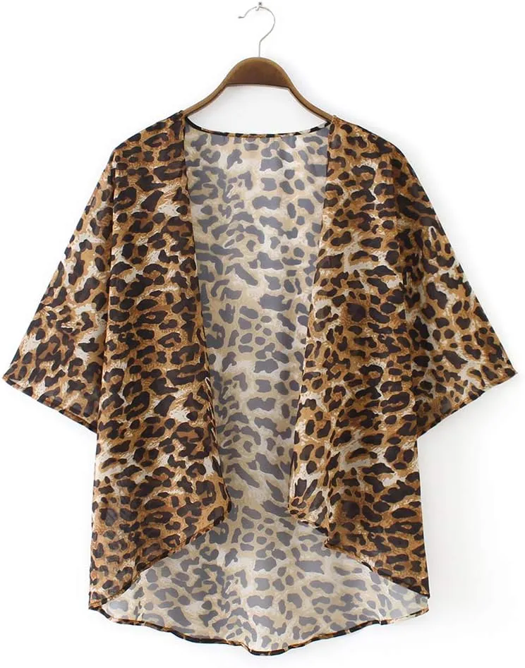 CASURESS Women's Cardigan-Sheer Kimono Loose Summer Floral Print Cover Ups