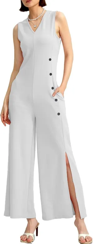 CHERFLY Jumpsuits for Women Dressy Summer Formal Outfits Wide Leg Overalls 2025