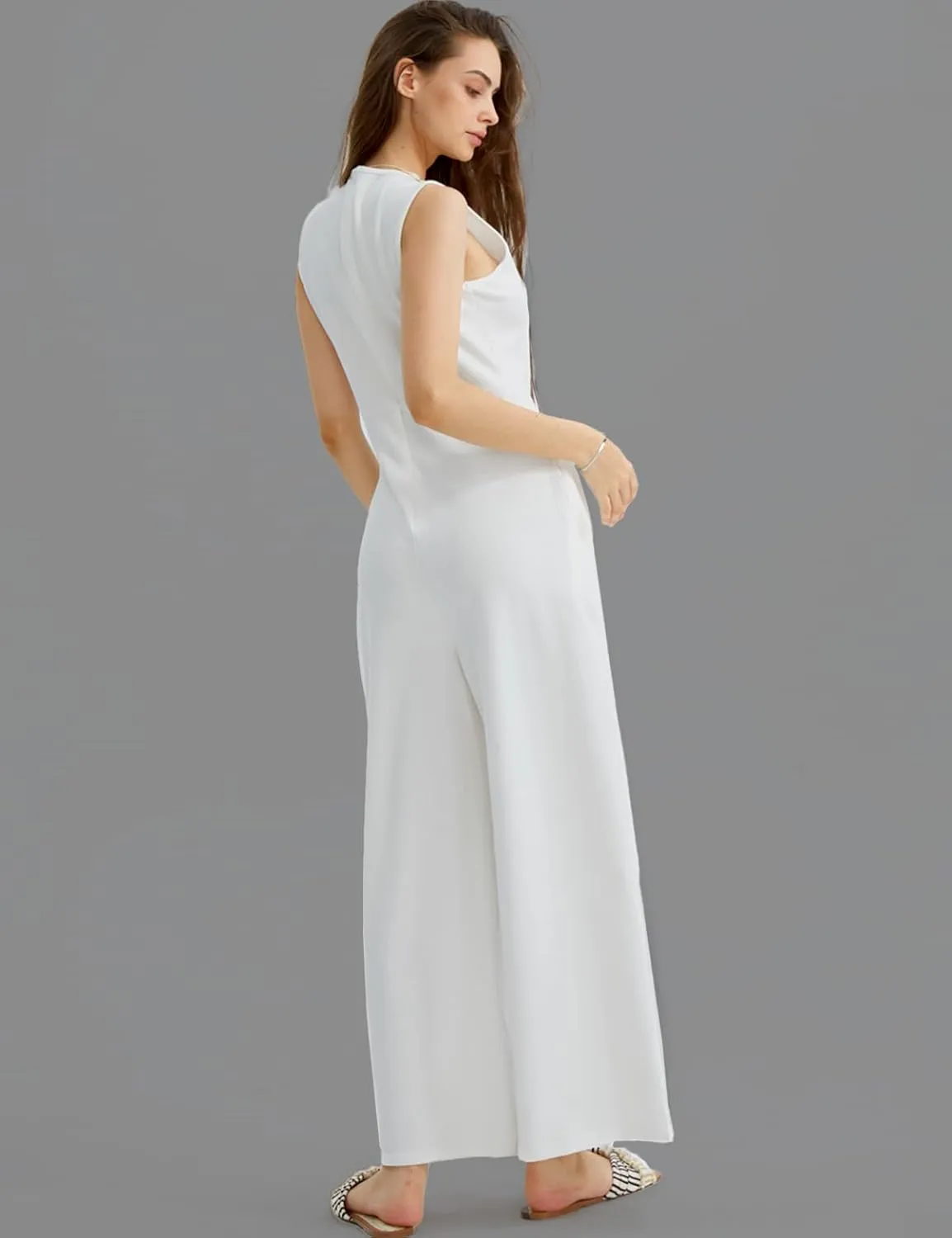 CHERFLY Jumpsuits for Women Dressy Summer Formal Outfits Wide Leg Overalls 2025