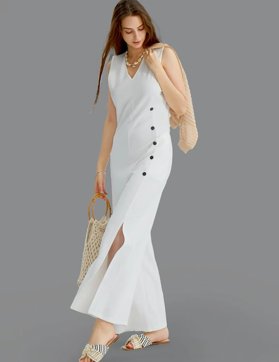 CHERFLY Jumpsuits for Women Dressy Summer Formal Outfits Wide Leg Overalls 2025