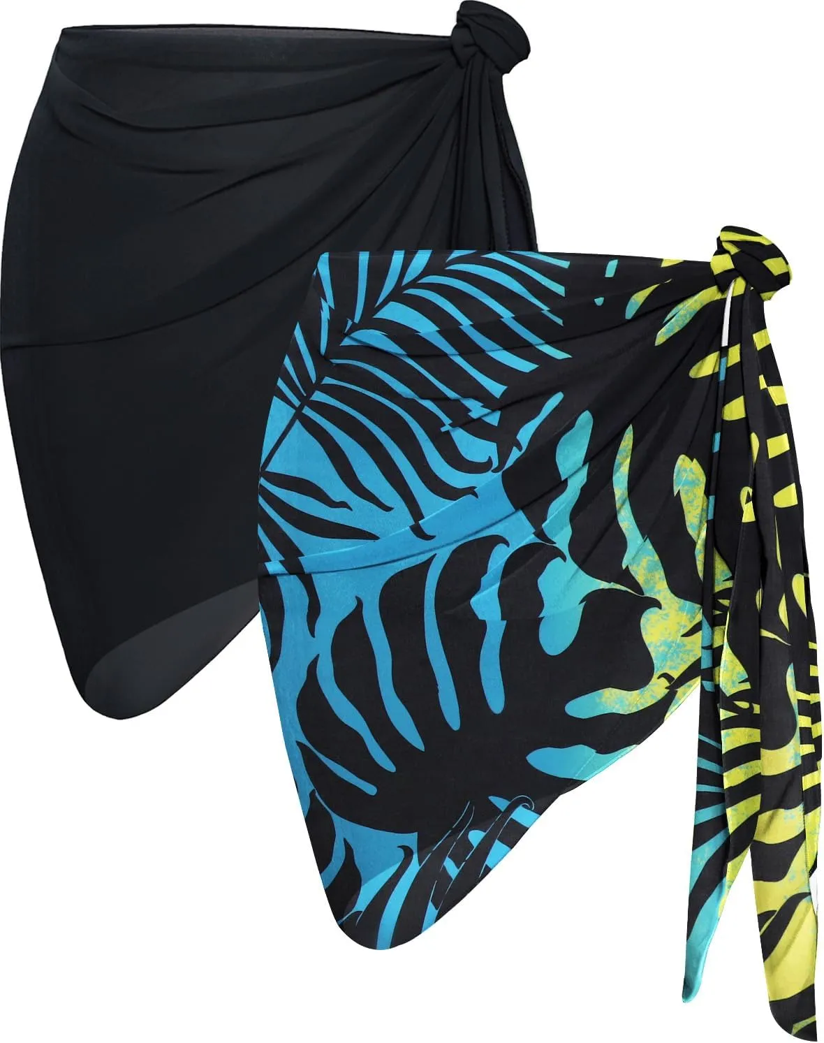 CHICGAL 2 Pieces Women Beach Sarong Bathing Suit Wrap Skirt Sheer Bikini Swimsuit Cover Ups for Swimwear