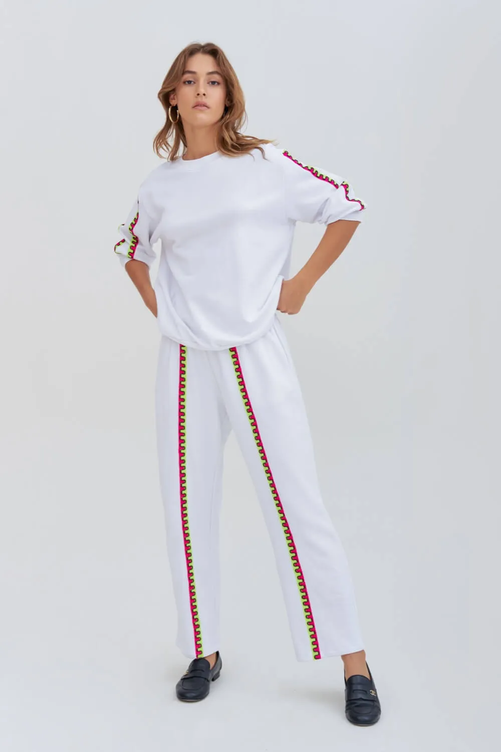 Cropped Sleeve Pullover & Pants Set