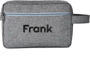 Custom Embroidered Minimalist Toiletry Bag for Men & Women - Lightweight Cationic Fabric Travel Organizer, Shaving Bag,Perfect for Groomsmen Gifts & Personalized Use (1, Gray)