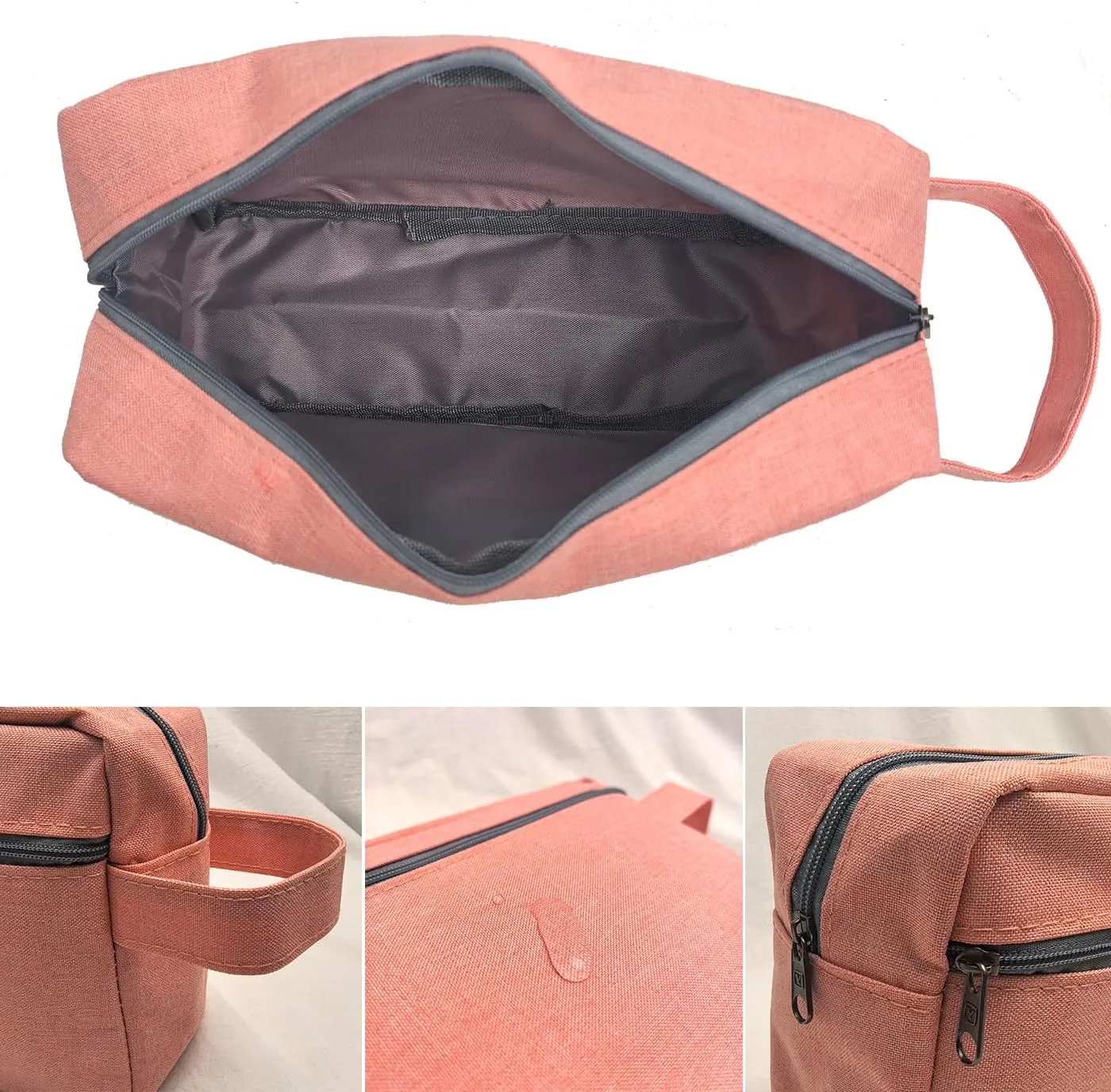 Custom Embroidered Minimalist Toiletry Bag for Men & Women - Lightweight Cationic Fabric Travel Organizer, Shaving Bag,Perfect for Groomsmen Gifts & Personalized Use (1, Pink)