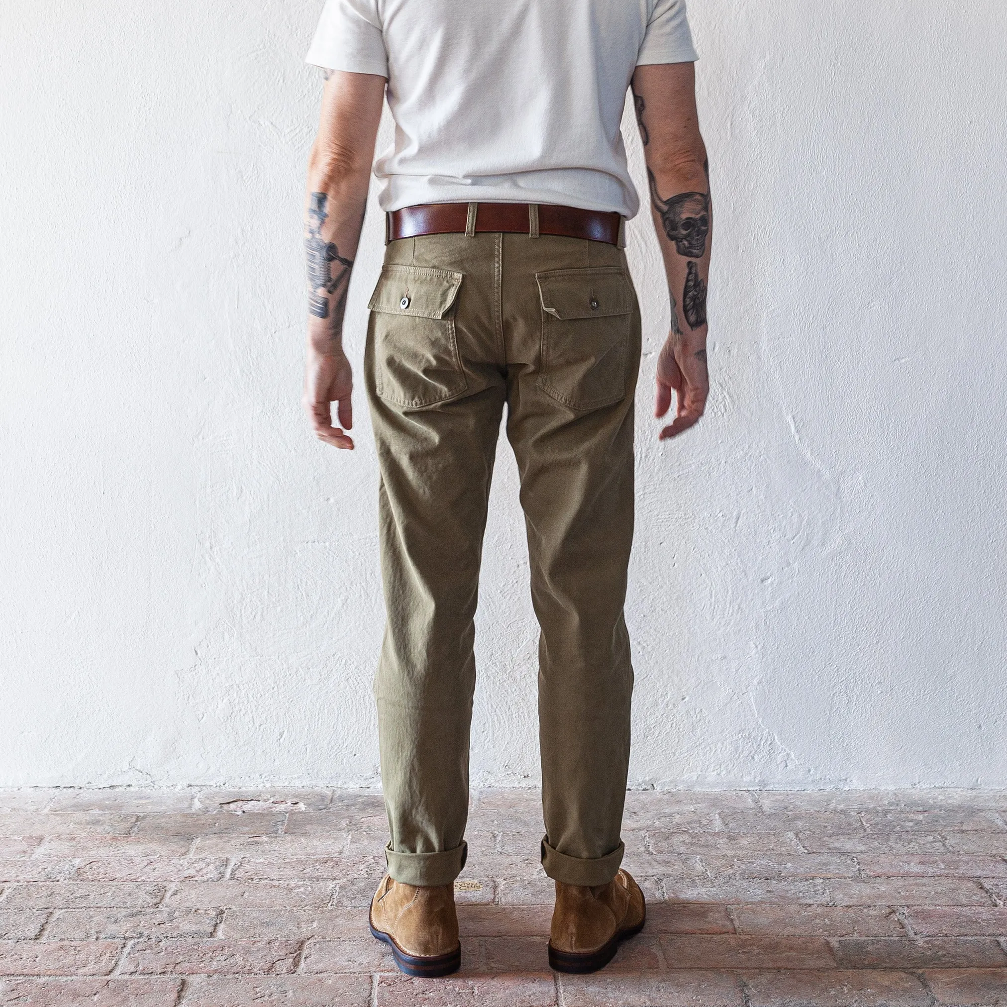 Degrasse Canvas Fatigues in Khaki Green