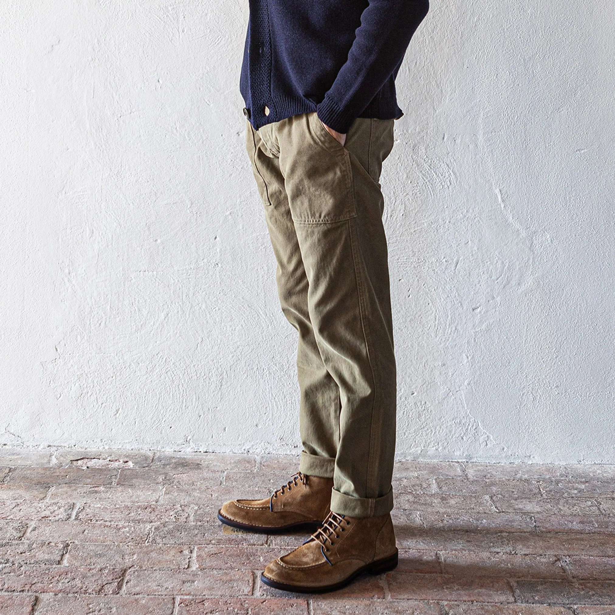 Degrasse Canvas Fatigues in Khaki Green