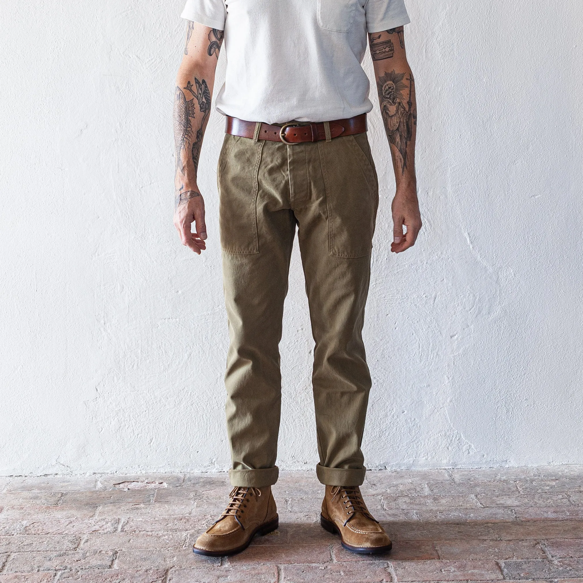 Degrasse Canvas Fatigues in Khaki Green