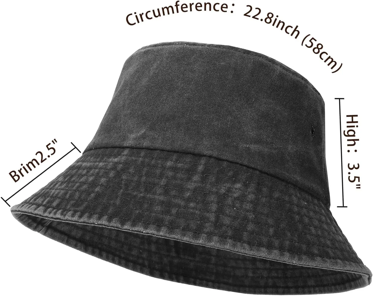 Denim Bucket Hat for Women Men Large Summer Cap for Beach Travel Fishing