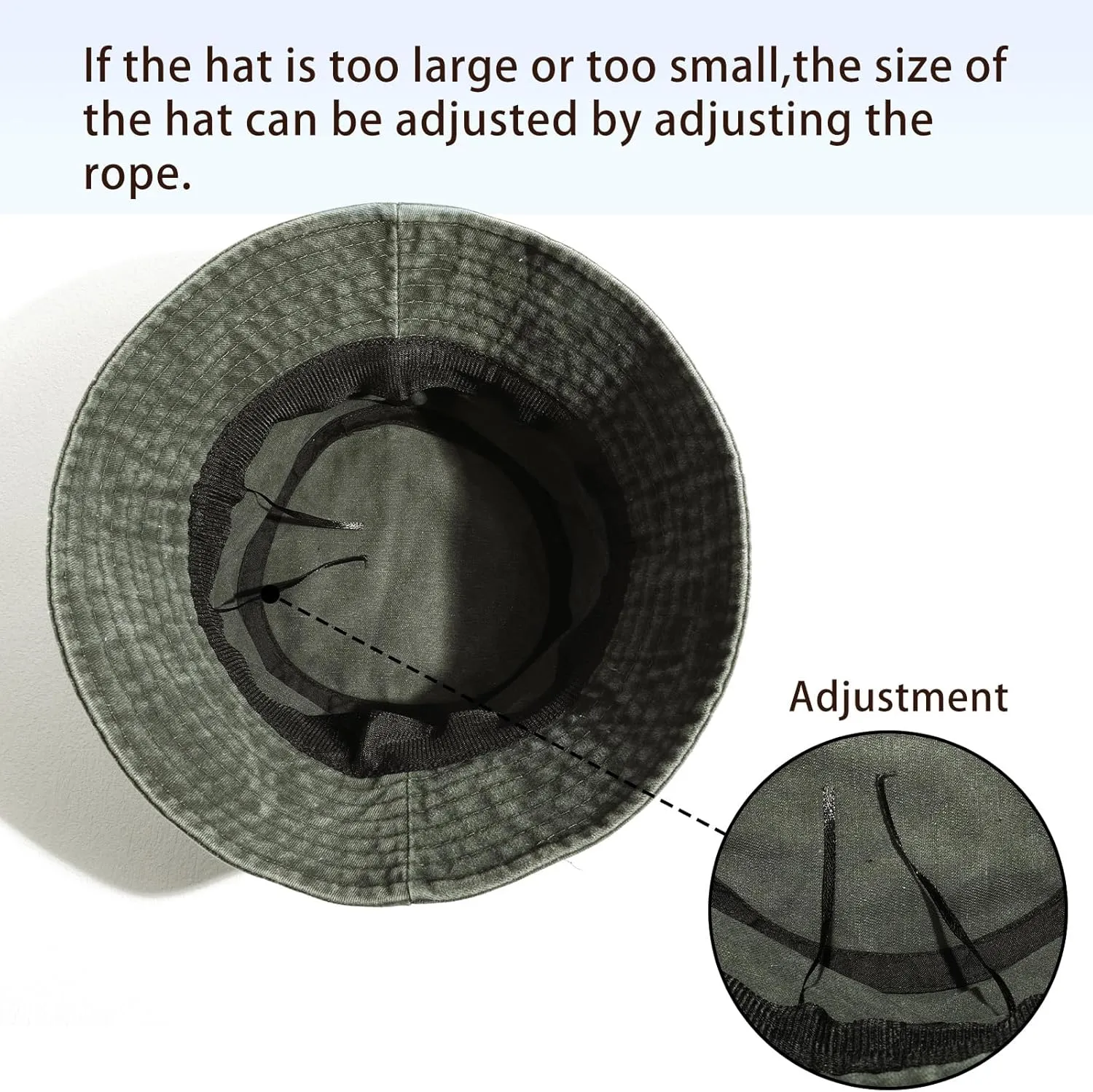 Denim Bucket Hat for Women Men Large Summer Cap for Beach Travel Fishing