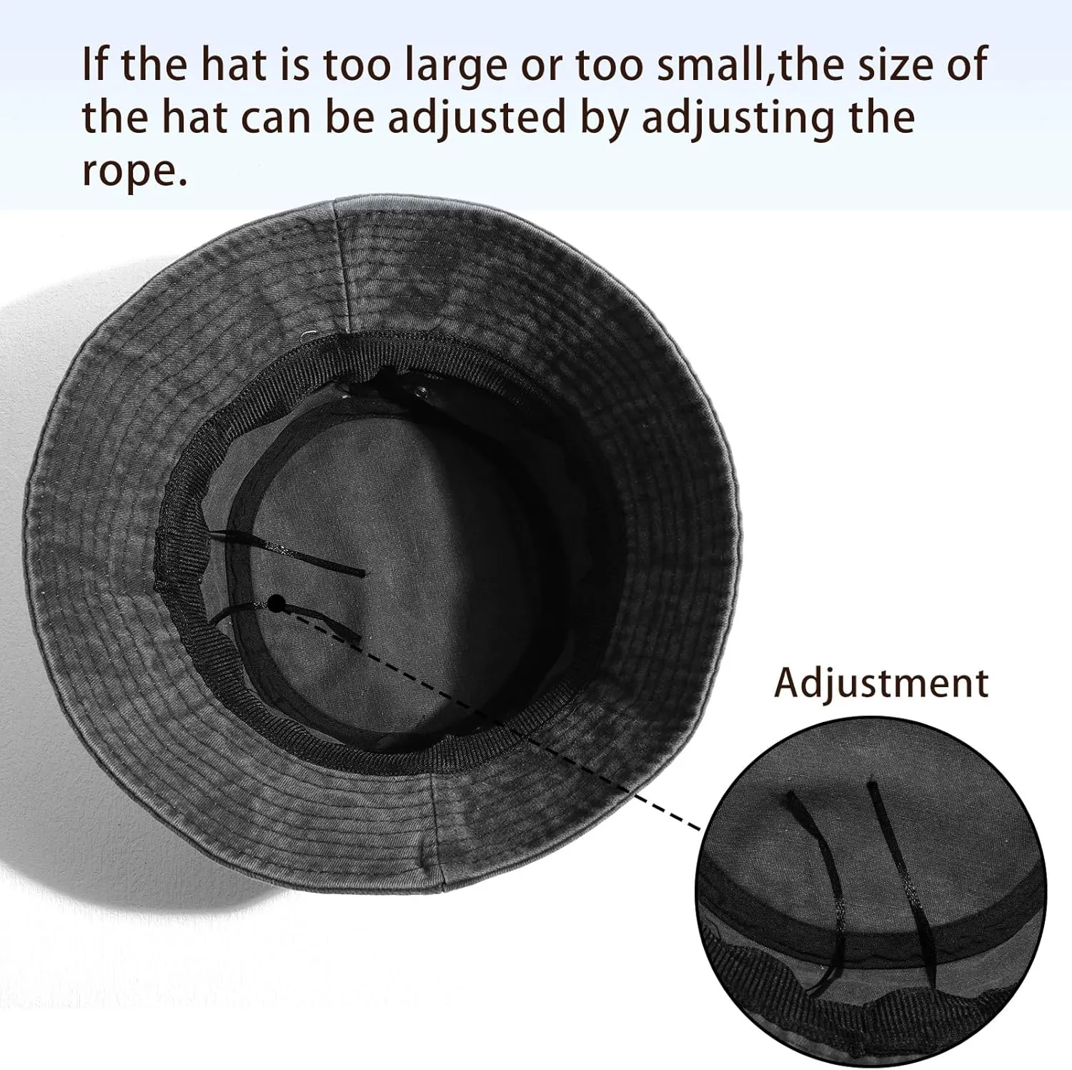 Denim Bucket Hat for Women Men Large Summer Cap for Beach Travel Fishing
