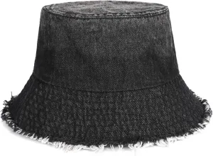 Denim Bucket Hat for Women Men Large Summer Cap for Beach Travel Fishing