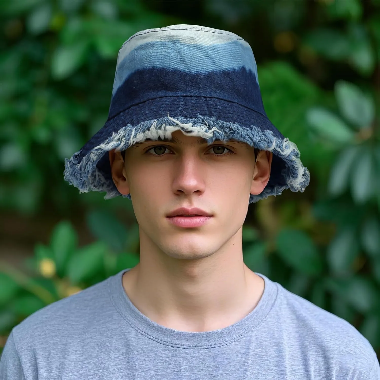 Denim Bucket Hat for Women Men Large Summer Cap for Beach Travel Fishing