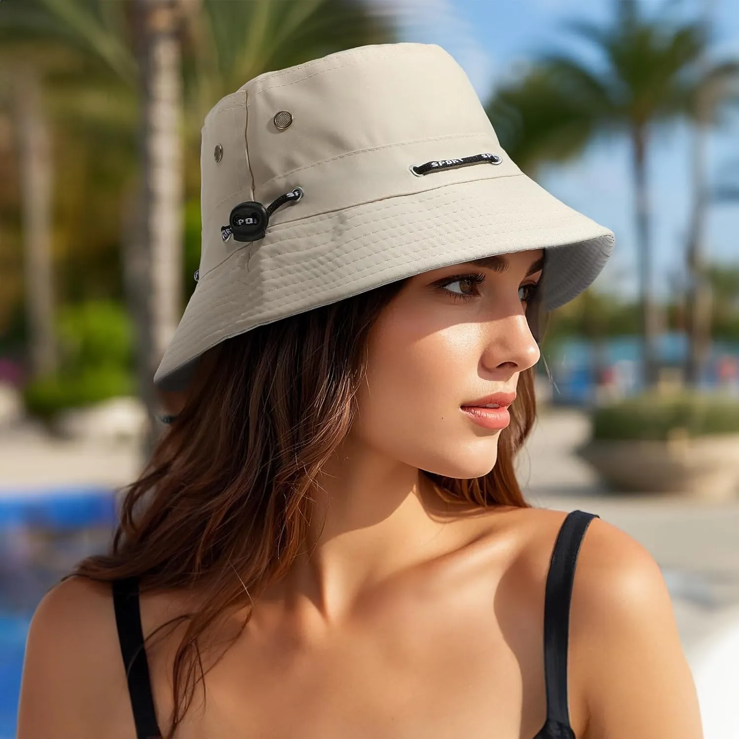 Denim Bucket Hat for Women Men Large Summer Cap for Beach Travel Fishing
