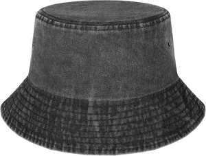 Denim Bucket Hat for Women Men Large Summer Cap for Beach Travel Fishing