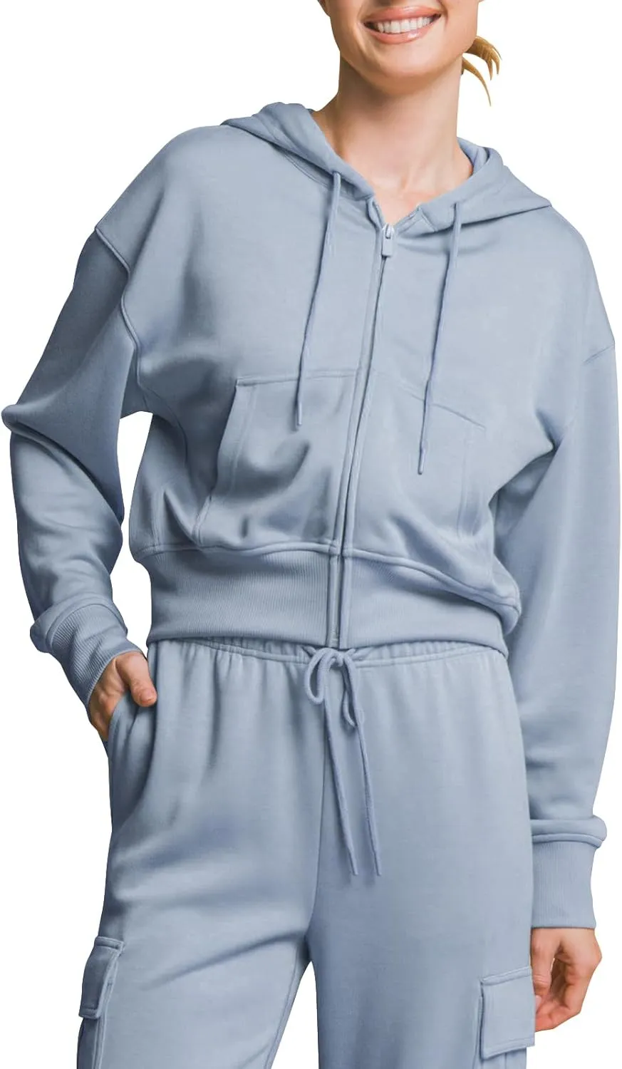 Design by Olivia Women's Zip Up Hoodies Cropped Sweatshirts Fleece Jackets Fall Outfits Casual Hooded Tops Winter Clothes