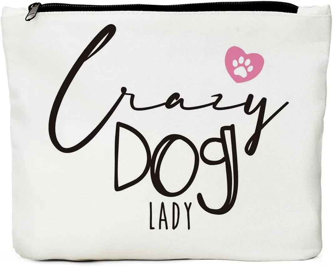 Dog Lover Gifts for Women Dog Lover Gifts for Girl Lady Female-Crazy Dog Lady - Gifts for Dog Lovers Dog D?or for Dog Mom Grandma-Makeup Bags, Pet Gifts for Dogs Owners Animal Gifts for Women