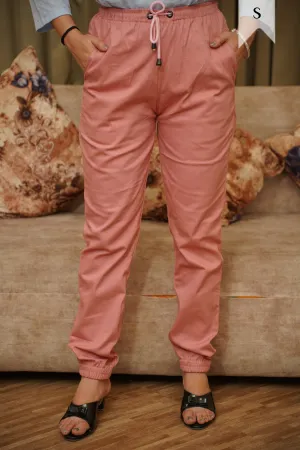 Dusty Rose Cotton Cargo Pants