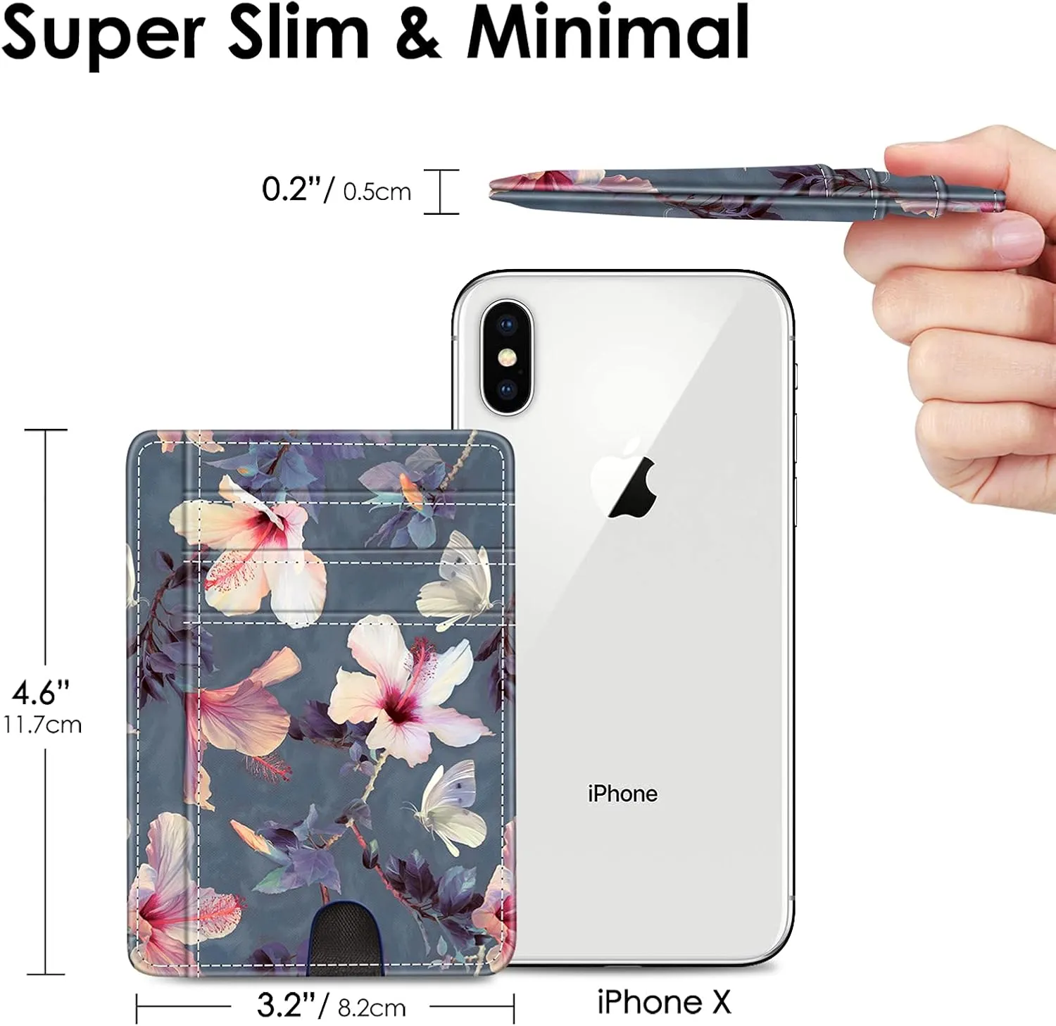 FINTIE Slim Minimalist Front Pocket Wallet, RFID Blocking Credit Card Holder Card Cases with ID Window for Men Women (Blooming Hibiscus)