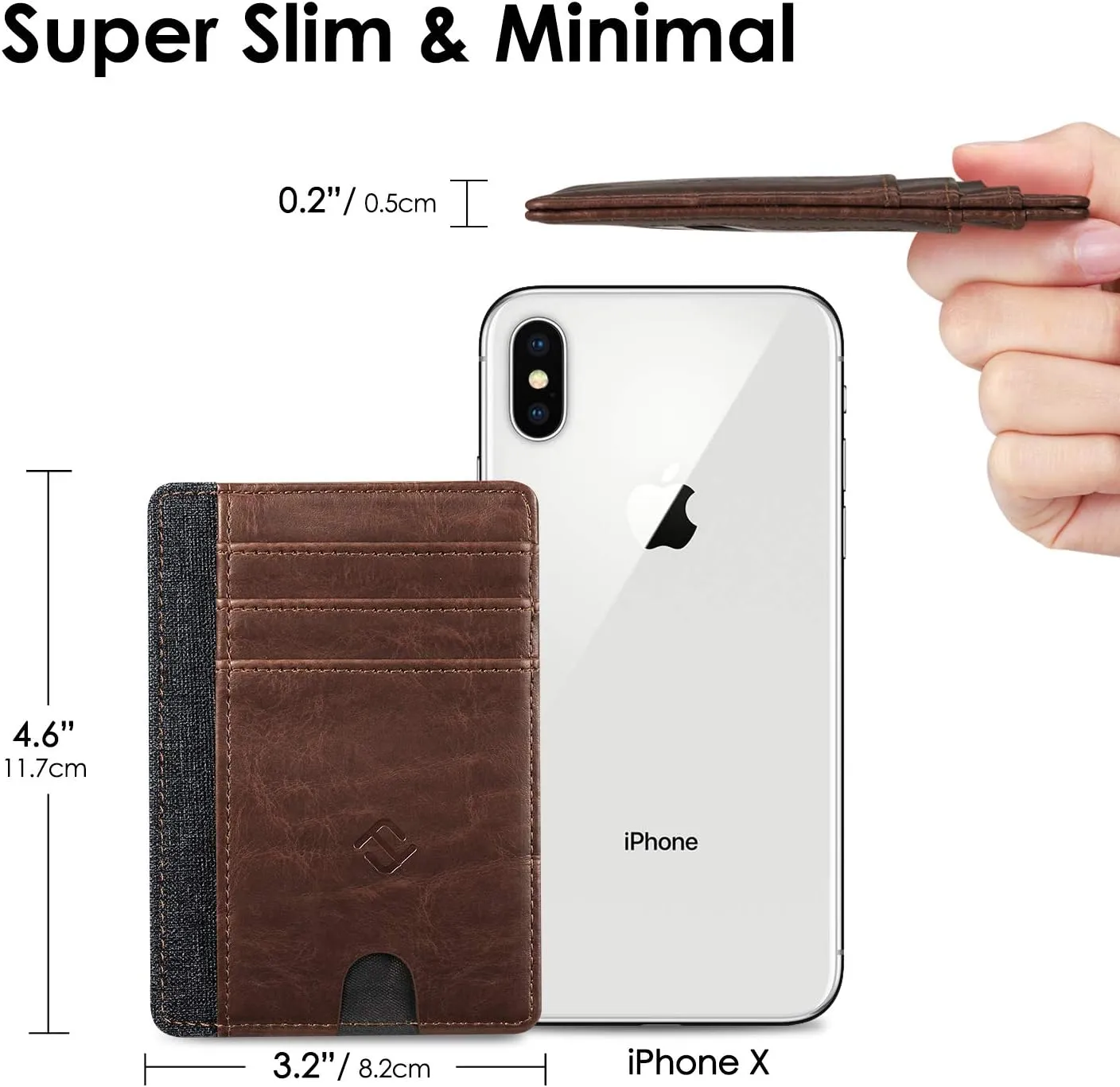 Fintie Slim Minimalist Front Pocket Wallet, RFID Blocking Credit Card Holder Card Cases with ID Window for Men Women (Brown)