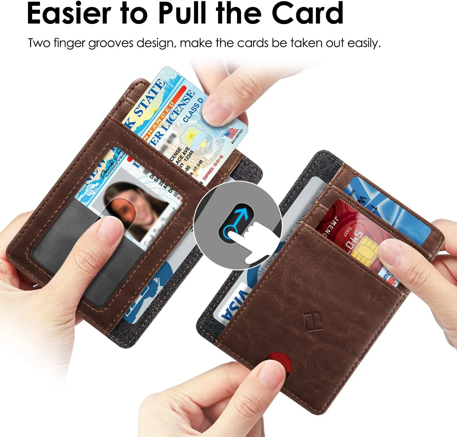 Fintie Slim Minimalist Front Pocket Wallet, RFID Blocking Credit Card Holder Card Cases with ID Window for Men Women (Brown)