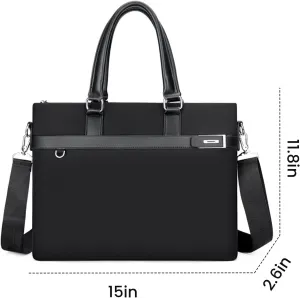 FUNSEED 14 Inch Laptop Bag for Men, Oxford Work Computer Laptop Messenger Briefcase with Shoulder Strap for Travel Office