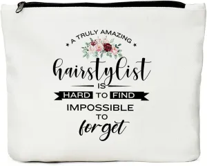 Hair Stylist Gifts, Hairdresser Bag, Hairdresser Gifts for Women, Hair Dresser Gift Idea Unique Cosmetology Graduation Birthday Christmas Thanksgiving- Amazing Hairstylist Hard to Find Makeup Bag