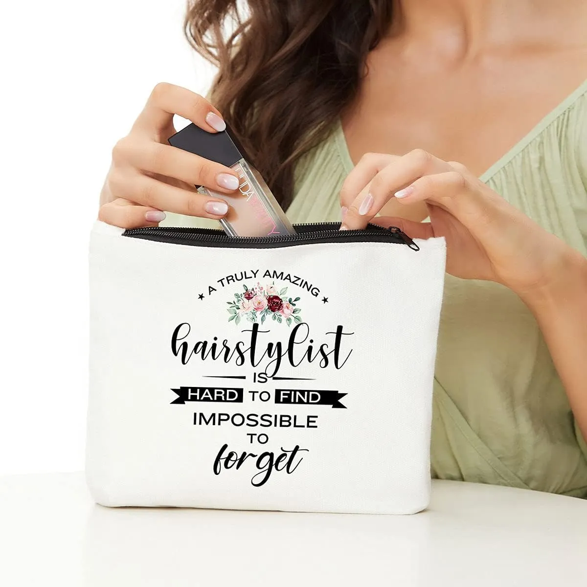 Hair Stylist Gifts, Hairdresser Bag, Hairdresser Gifts for Women, Hair Dresser Gift Idea Unique Cosmetology Graduation Birthday Christmas Thanksgiving- Amazing Hairstylist Hard to Find Makeup Bag