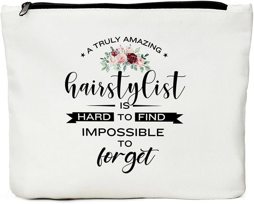 Hair Stylist Gifts, Hairdresser Bag, Hairdresser Gifts for Women, Hair Dresser Gift Idea Unique Cosmetology Graduation Birthday Christmas Thanksgiving- Amazing Hairstylist Hard to Find Makeup Bag