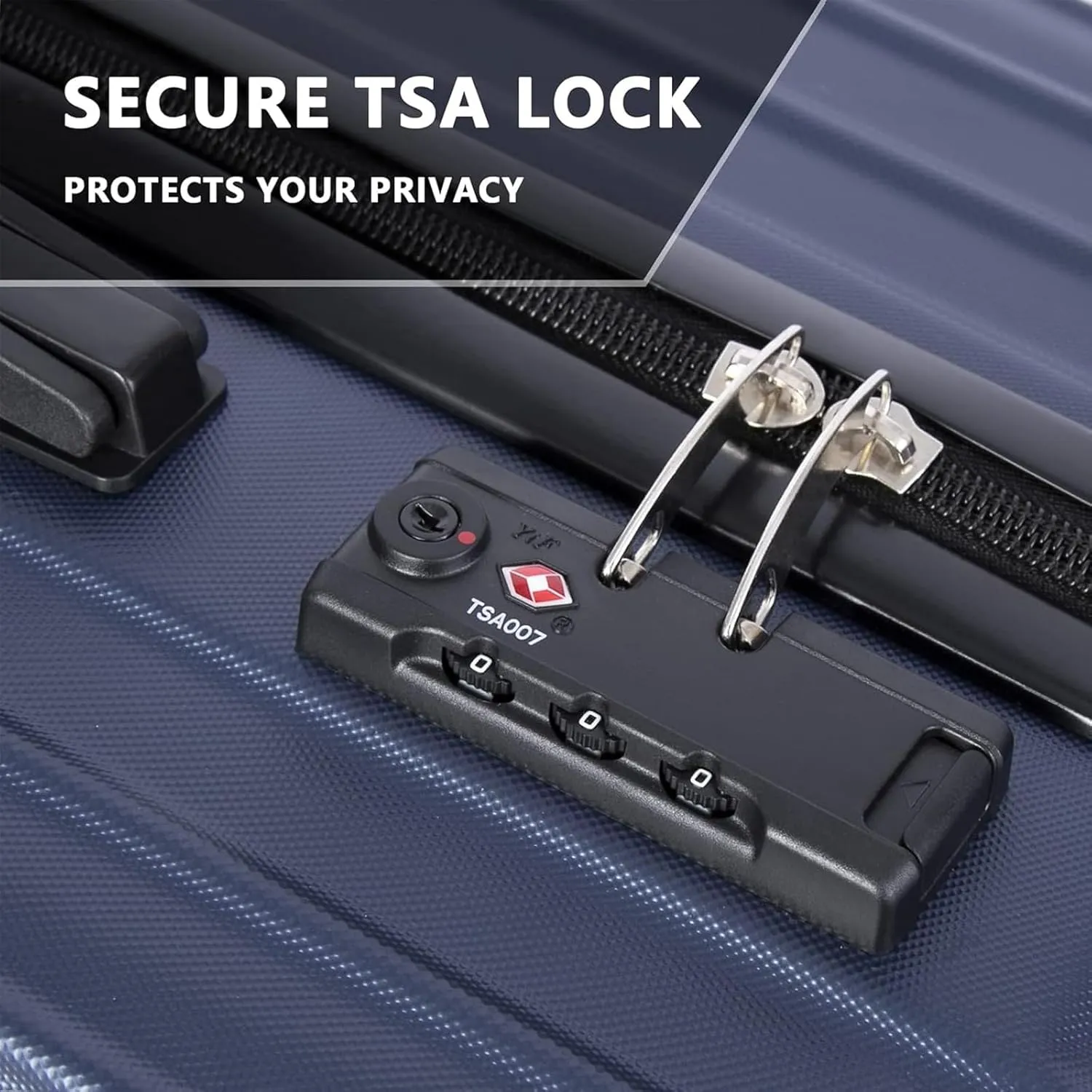 Hardshell Luggage 3-Piece Set with TSA Lock | 20" 24" 28" Spinner Suitcases | ABS PC Lightweight Durable Luggage Set for Women & Men, Silent 360 Wheels, Water-Resistant Travel Luggage (Blue)